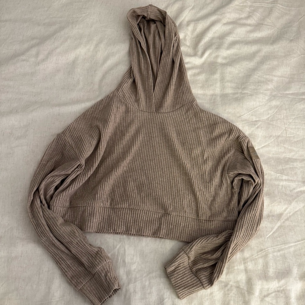 Alo Muse Hoodie and Sweatpants set in Gravel Heather - Picture 2 of 6